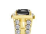 Yellow gold Fancy Black Radiant Cut Cut Halo Split Shank Prong Set Ring_5