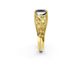 Yellow gold Fancy Black Radiant Cut Cut Milgrain Pave Diamond Engagement Ring with Four-Prong Setting_29