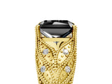 Yellow gold Fancy Black Radiant Cut Cut Milgrain Pave Diamond Engagement Ring with Four-Prong Setting_32