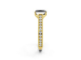 Yellow gold Fancy Black Radiant Cut Cut Pave Band Milgrain Solitaire Ring_9