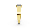 Yellow gold Fancy Black Radiant Cut Diamond Channel Set Solitaire Ring with Four-Prong Setting_14