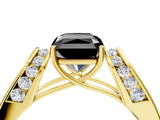 Yellow gold Fancy Black Radiant Cut Diamond Channel Set Solitaire Ring with Four-Prong Setting_16