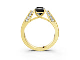 Yellow gold Fancy Black Radiant Cut Diamond Channel Set Solitaire Ring with Four-Prong Setting_27
