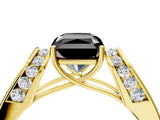 Yellow gold Fancy Black Radiant Cut Diamond Channel Set Solitaire Ring with Four-Prong Setting_28