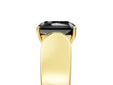 Yellow gold Fancy Black Radiant Cut Diamond Channel Set Solitaire Ring with Four-Prong Setting_29
