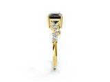 Yellow gold Fancy Black Radiant Cut Diamond Cluster Pavé Band with Four-Prong Setting_5