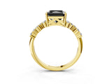 Yellow gold Fancy Black Radiant Cut Diamond Cluster Pavé Band with Four-Prong Setting_6