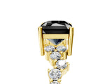 Yellow gold Fancy Black Radiant Cut Diamond Cluster Pavé Band with Four-Prong Setting_8