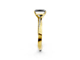 Yellow gold Fancy Black Radiant Cut Diamond Engagement Ring with Side Stone Accents and Four-Prong Setting_14