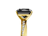 Yellow gold Fancy Black Radiant Cut Diamond Engagement Ring with Side Stone Accents and Four-Prong Setting_17