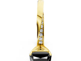 Yellow gold Fancy Black Radiant Cut Diamond Engagement Ring with Side Stone Accents and Four-Prong Setting_84