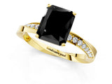 Yellow gold Fancy Black Radiant Cut Diamond Engagement Ring with Side Stone Accents and Four-Prong Setting_85
