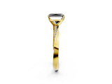 Yellow gold Fancy Black Radiant Cut Diamond Engagement Ring with Side Stone Accents and Four-Prong Setting_86
