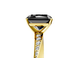 Yellow gold Fancy Black Radiant Cut Diamond Engagement Ring with Side Stone Accents and Four-Prong Setting_89