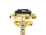 Yellow gold Fancy Black Radiant Cut Diamond Floral Halo Split Shank Prong Setting Ring_5