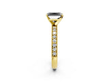 Yellow gold Fancy Black Radiant Cut Diamond Milgrain Pavé Engagement Ring with Four-Prong Setting_2