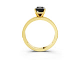 Yellow gold Fancy Black Radiant Cut Diamond Milgrain Pavé Engagement Ring with Four-Prong Setting_3
