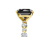 Yellow gold Fancy Black Radiant Cut Diamond Prong Set Engagement Ring with Pave Band_5