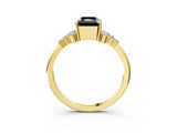Yellow gold Fancy Black Radiant Cut Diamond Ring with Side Stones and Four-Prong Setting_39