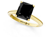 Yellow gold Fancy Black Radiant Cut Diamond Solitaire Engagement Ring with Classic Band and Four-Prong Setting_13