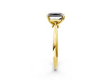 Yellow gold Fancy Black Radiant Cut Diamond Solitaire Engagement Ring with Classic Band and Four-Prong Setting_14