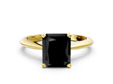 Yellow gold Fancy Black Radiant Cut Diamond Solitaire Engagement Ring with Classic Band and Four-Prong Setting_36