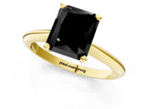 Yellow gold Fancy Black Radiant Cut Diamond Solitaire Engagement Ring with Classic Band and Four-Prong Setting_37