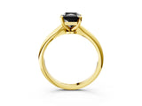 Yellow gold Fancy Black Radiant Cut Diamond Solitaire Engagement Ring with Classic Band and Four-Prong Setting_39
