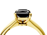 Yellow gold Fancy Black Radiant Cut Diamond Solitaire Engagement Ring with Classic Band and Four-Prong Setting_40