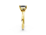 Yellow gold Fancy Black Radiant Cut Diamond Solitaire Engagement Ring with Round Band and Four-Prong Setting_86