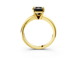 Yellow gold Fancy Black Radiant Cut Diamond Solitaire Engagement Ring with Round Band and Four-Prong Setting_87