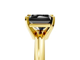 Yellow gold Fancy Black Radiant Cut Diamond Solitaire Engagement Ring with Round Band and Four-Prong Setting_89