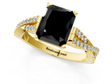 Yellow gold Fancy Black Radiant Cut Diamond Solitaire Engagement Ring with Twisted Pavé Band and Four-Prong Setting_37