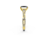 Yellow gold Fancy Black Radiant Cut Diamond Solitaire Engagement Ring with Twisted Pavé Band and Four-Prong Setting_38