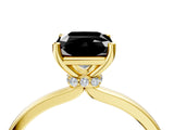 Yellow gold Fancy Black Radiant Cut Diamond Solitaire Ring with Classic Band and Four-Prong Setting_4