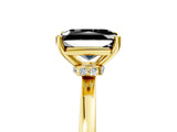 Yellow gold Fancy Black Radiant Cut Diamond Solitaire Ring with Classic Band and Four-Prong Setting_5