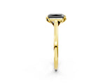 Yellow gold Fancy Black Radiant Cut Diamond Solitaire Ring with Flower Prong Setting and Classic Band_38