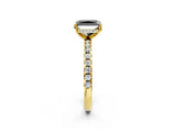 Yellow gold Fancy Black Radiant Cut Diamond Solitaire Ring with Pavé Band and Four-Prong Setting_14