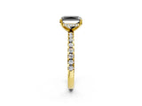 Yellow gold Fancy Black Radiant Cut Diamond Solitaire Ring with Round  Pavé Band and Four-Prong Setting_38