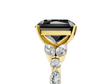Yellow gold Fancy Black Radiant Cut Diamond Solitaire Ring with Side Stones and Four-Prong Setting_17