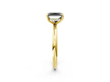 Yellow gold Fancy Black Radiant Cut Diamond Solitaire Ring with Thin Band and Four-Prong Setting_2