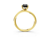 Yellow gold Fancy Black Radiant Cut Diamond Solitaire Ring with Thin Band and Four-Prong Setting_3
