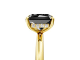 Yellow gold Fancy Black Radiant Cut Diamond Solitaire Ring with Thin Band and Four-Prong Setting_5