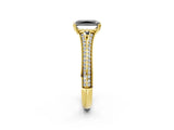 Yellow gold Fancy Black Radiant Cut Diamond Split Shank Engagement Ring with Pavé Band_2