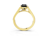 Yellow gold Fancy Black Radiant Cut Solitaire Cathedral Diamond Engagement Ring with Channel-Set Band and Four-Prong Setting_6