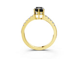 Yellow gold Fancy Black Radiant Cut Solitaire Diamond Engagement Ring with Pavé Band and Six-Prong Setting_27