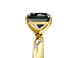 Yellow gold Fancy Black Radiant Cut Solitaire Diamond Engagement Ring with Twisted Pave Band and Four-Prong Setting_8