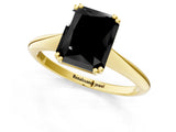 Yellow gold Fancy Black Radiant Cut Solitaire Diamond Ring with Six-Prong Setting and Classic Band_13