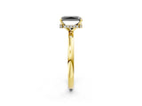 Yellow gold Fancy Black Radiant Cut Solitaire Engagement Ring with Cathedral Band and Four-Prong Setting_2