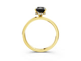 Yellow gold Fancy Black Radiant Cut Solitaire Engagement Ring with Cathedral Band and Four-Prong Setting_3